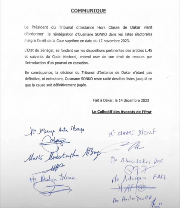 Réactions des avocats de l’Etat du Sénégal dans l’affaire Sonko Réactions des avocats de l’Etat du Sénégal dans l’affaire Sonko