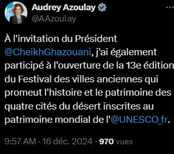 Regard de la Directrice Générale de l’UNESCO sur le Festival des Cités du Patrimoine