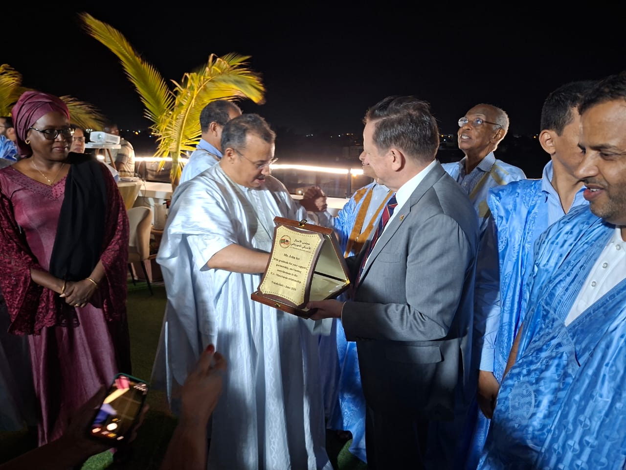 Cérémonie de fin de mission pour John Te Ice, 1é Conseiller ambassade US organisée par USMRBC
